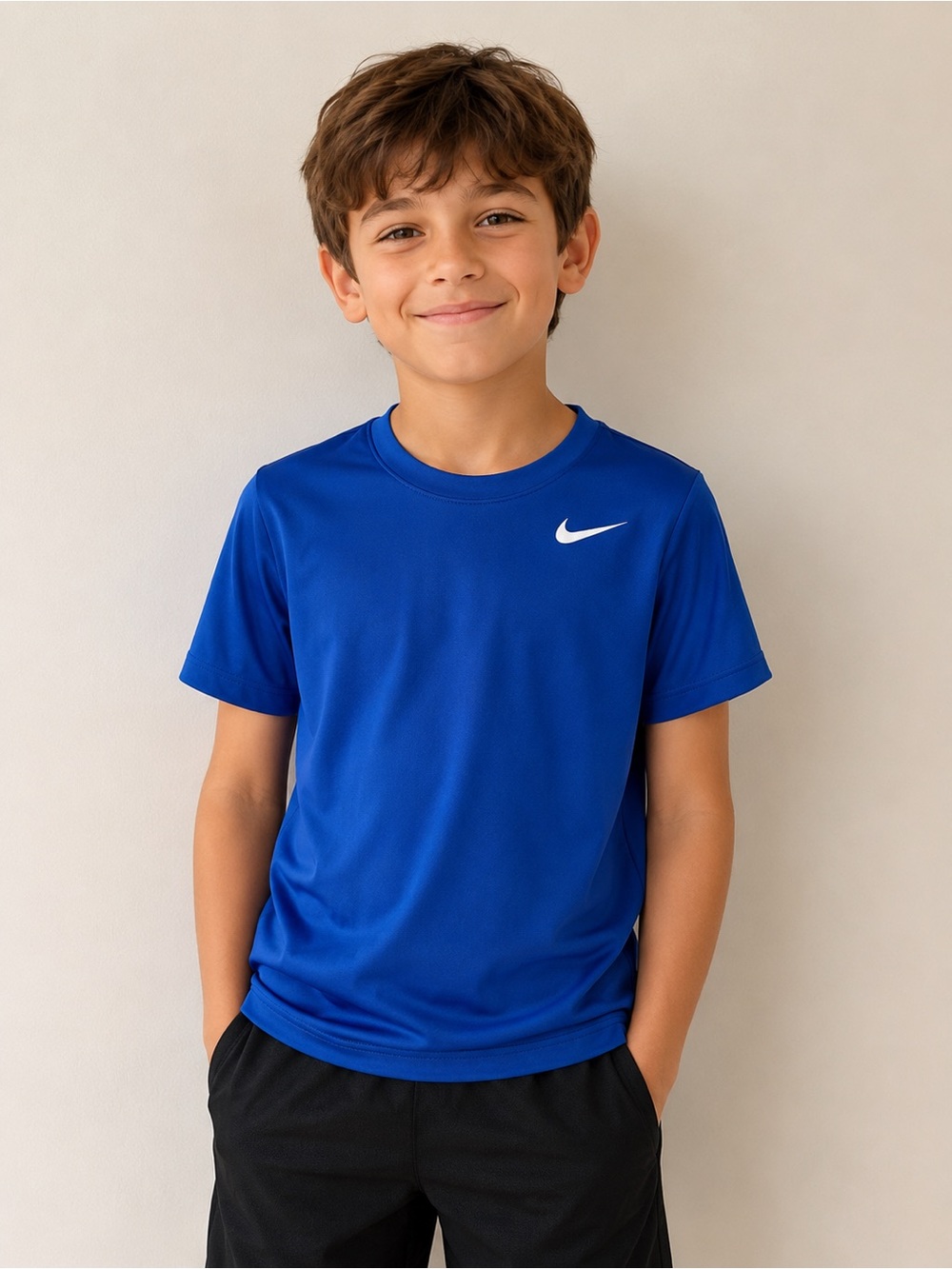 Nike Dri-FIT Youth Medium Blue Athletic Performance Tee Short Sleeve